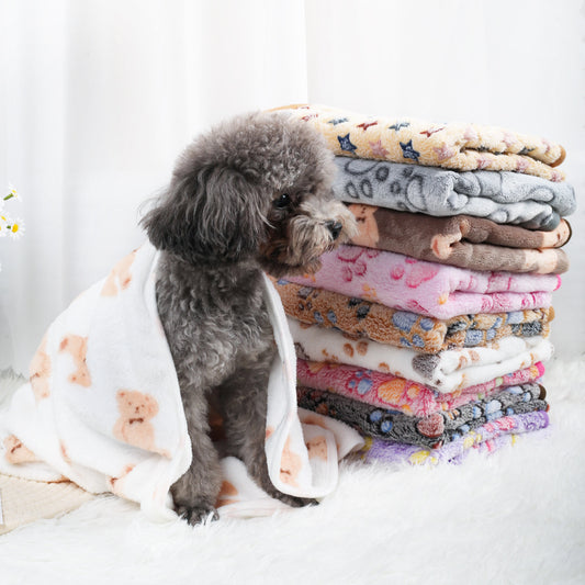 Coral Velvet Pet Warm Blanket for Dogs and Cats